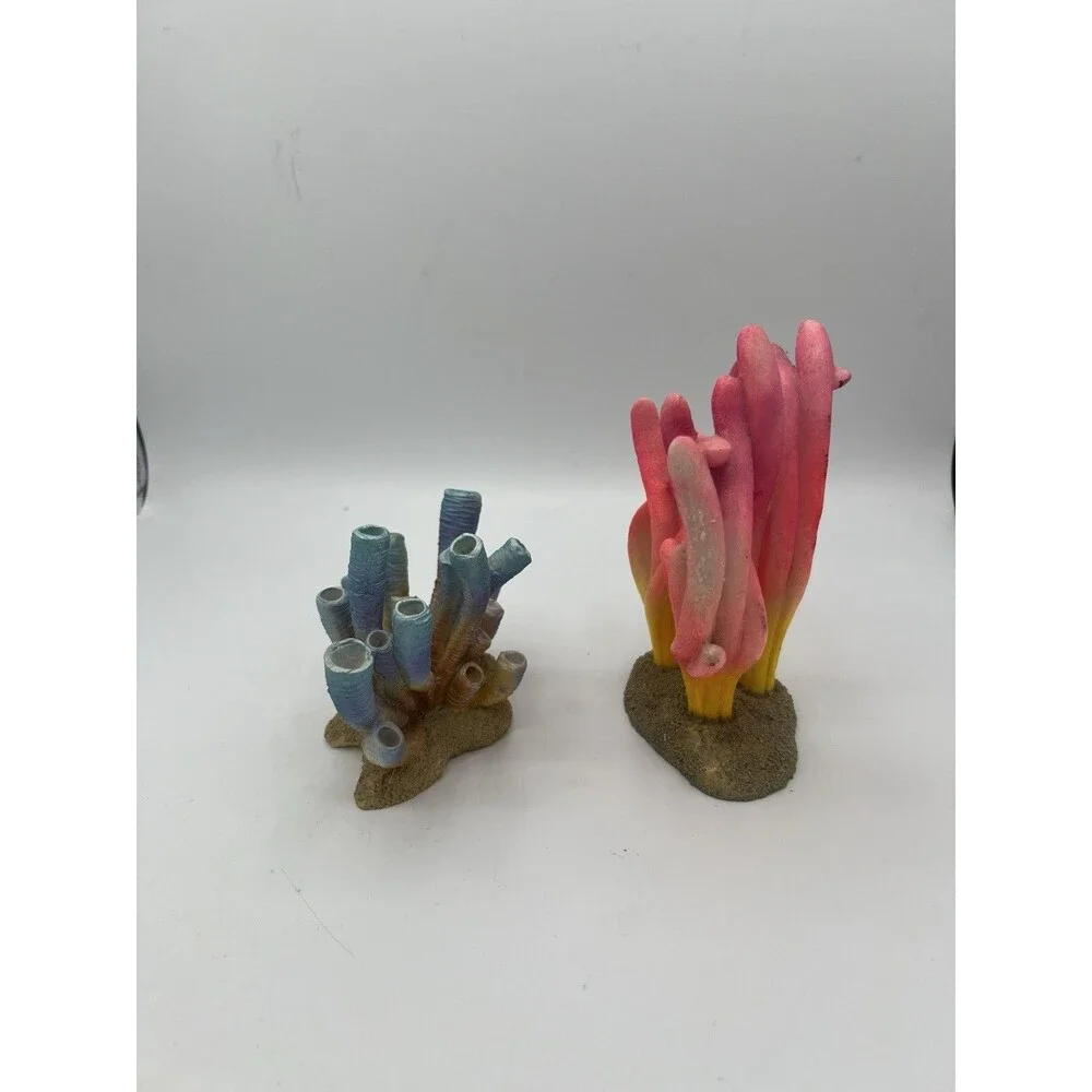 Aquarium Coral Decor Bundle Lot 2 Fish Tank Ornaments Resin Reef Decorations